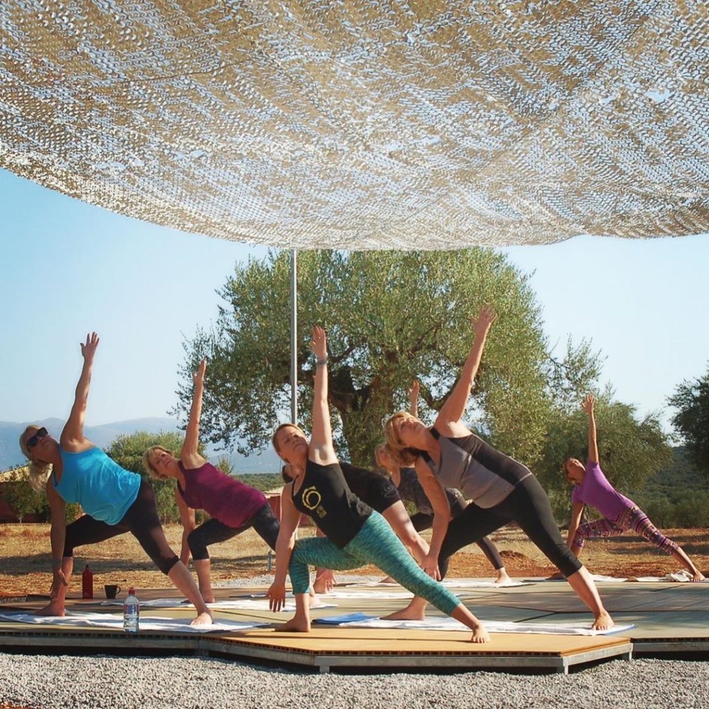 Yoga class at Eumelia Farm