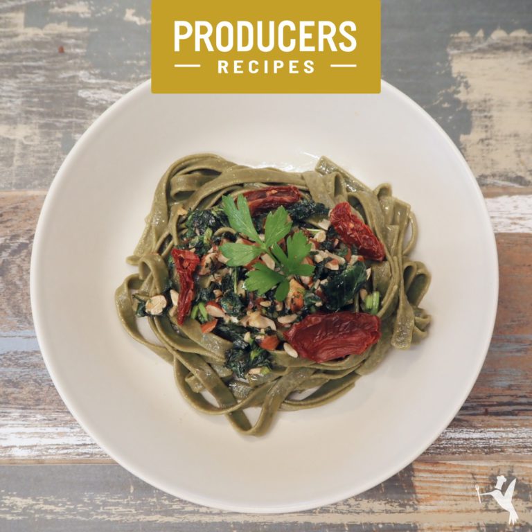 Sicilian Ancient Grain Pasta with Almond Pesto