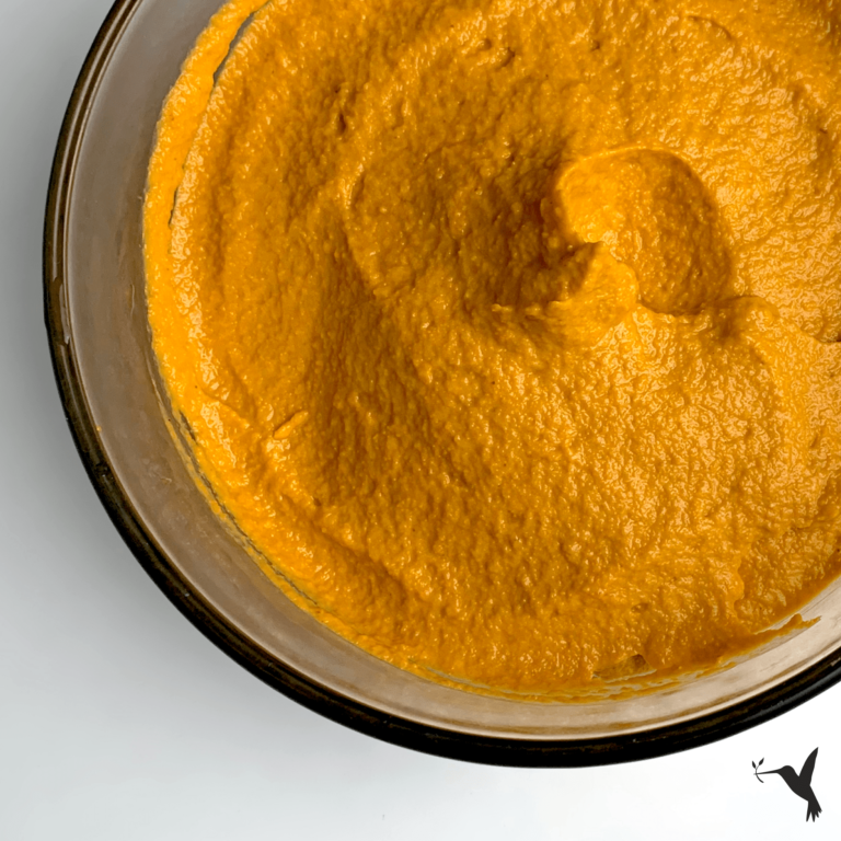 Vegan carrot ginger soup presentation