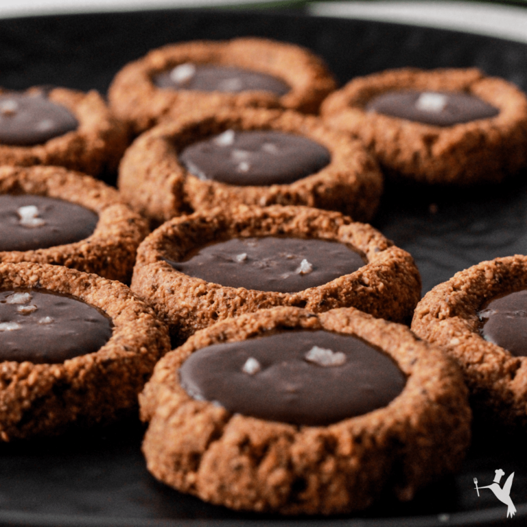 Sprouted Oats Thumbprint Chocolate Cookies
