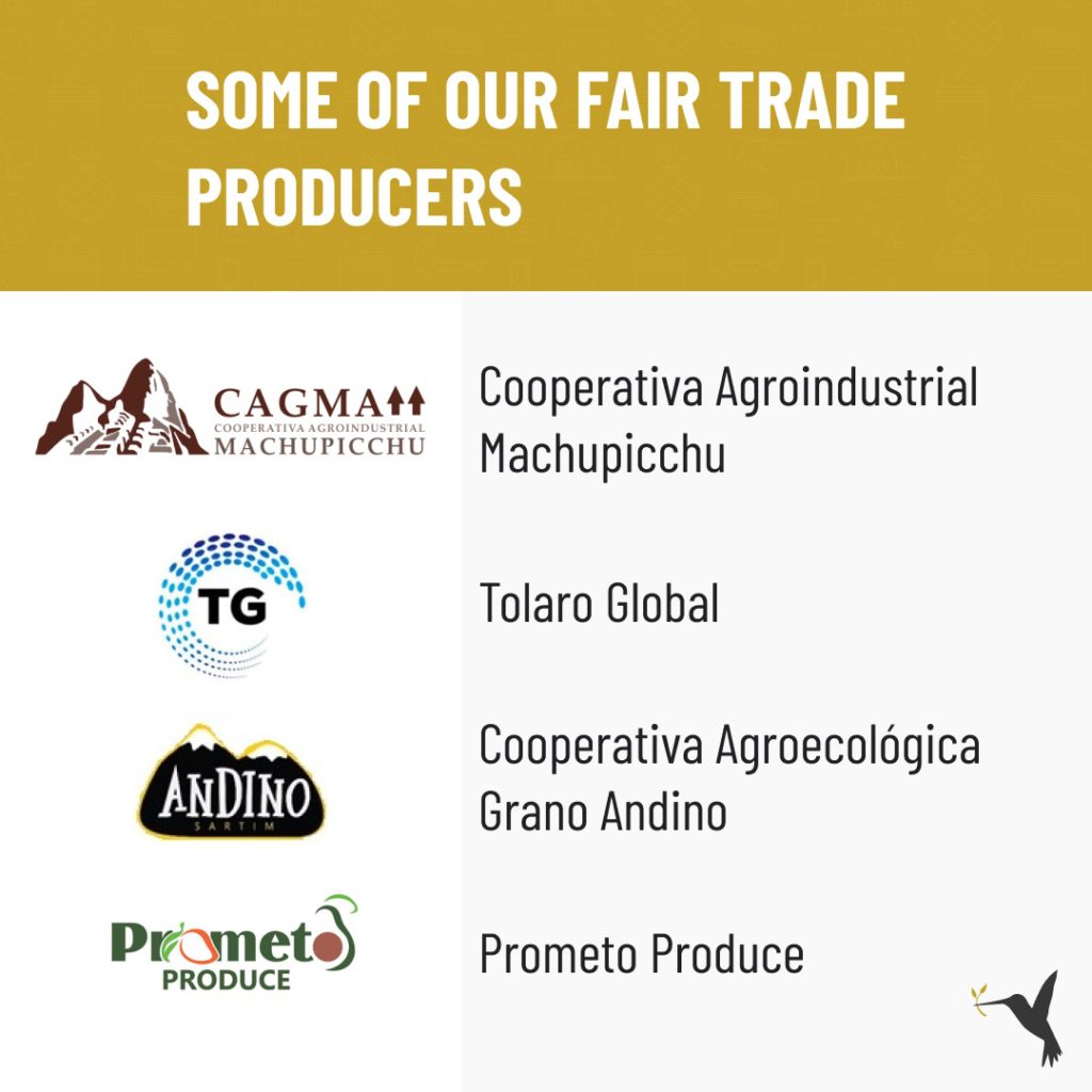 Producers with fair trade certification in Producers Market