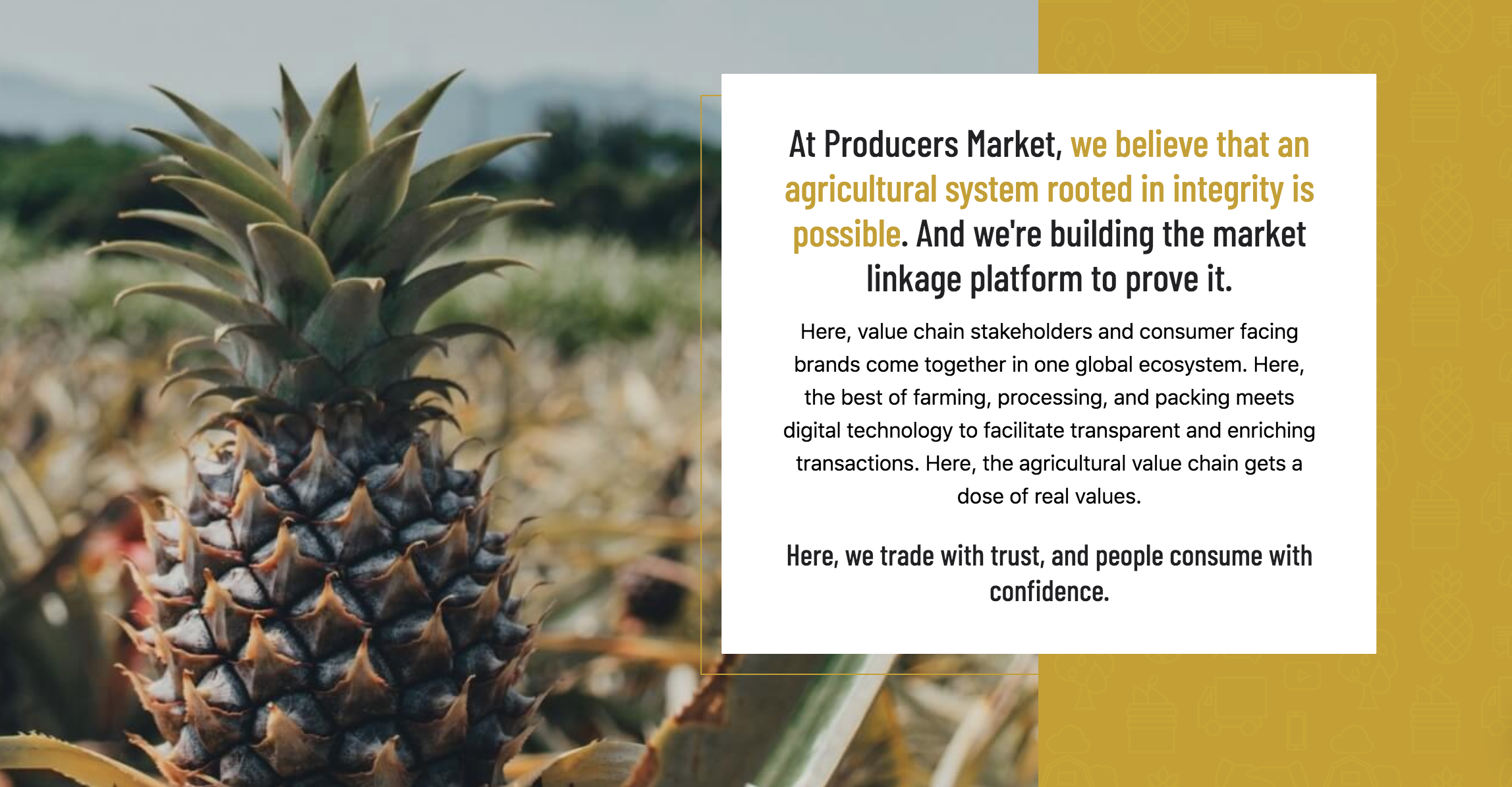 Producers Trust means Market Linkage